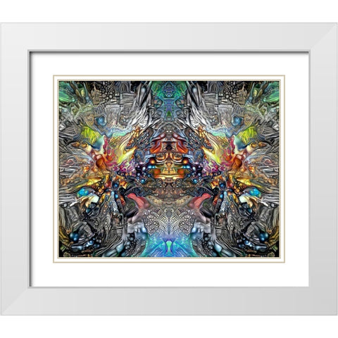 Tlaloc Gestation White Modern Wood Framed Art Print with Double Matting by Gavidia, Pedro