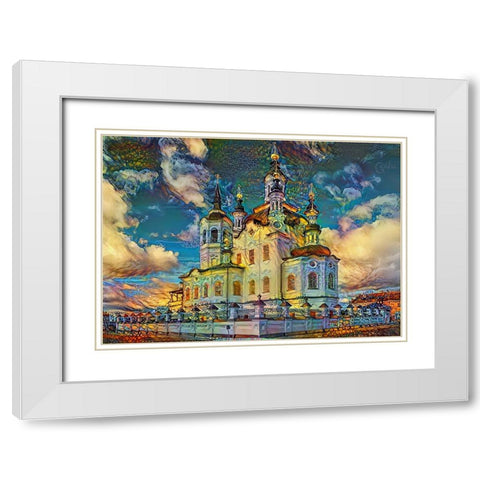 Tyumen Russia Church of Zechariah and Elizabeth in Tobolsk White Modern Wood Framed Art Print with Double Matting by Gavidia, Pedro
