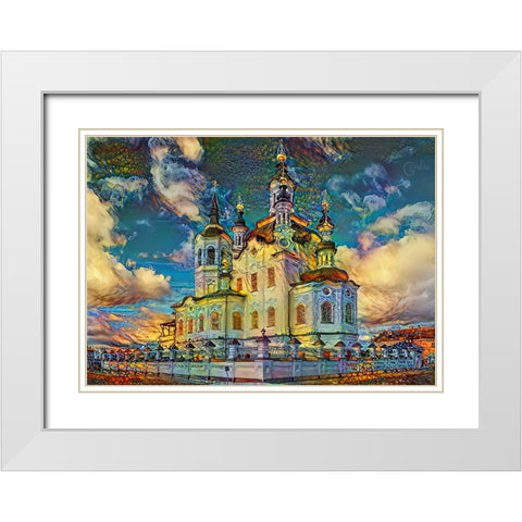 Tyumen Russia Church of Zechariah and Elizabeth in Tobolsk White Modern Wood Framed Art Print with Double Matting by Gavidia, Pedro