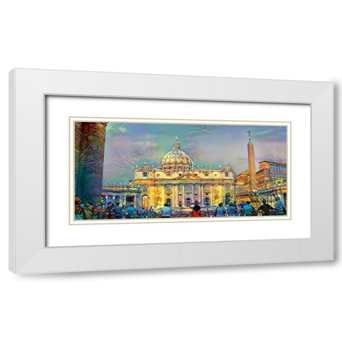 Vatican City Saint Peter Basilica White Modern Wood Framed Art Print with Double Matting by Gavidia, Pedro