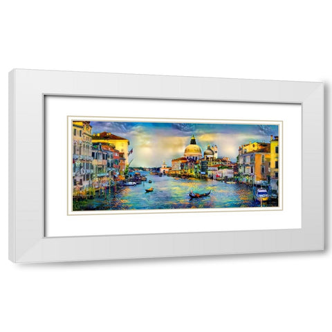 Venice Italy Grand Canal and La Salute White Modern Wood Framed Art Print with Double Matting by Gavidia, Pedro