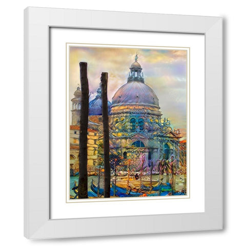 Venice Italy The Salute Church of Saint Mary of Good Health White Modern Wood Framed Art Print with Double Matting by Gavidia, Pedro