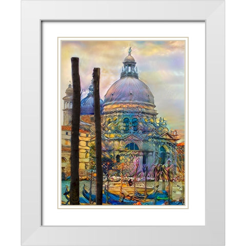 Venice Italy The Salute Church of Saint Mary of Good Health White Modern Wood Framed Art Print with Double Matting by Gavidia, Pedro