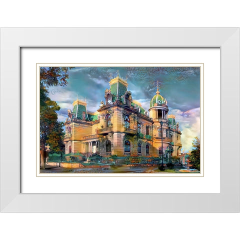 Chihuahua Mexico Quinta Gameros White Modern Wood Framed Art Print with Double Matting by Gavidia, Pedro
