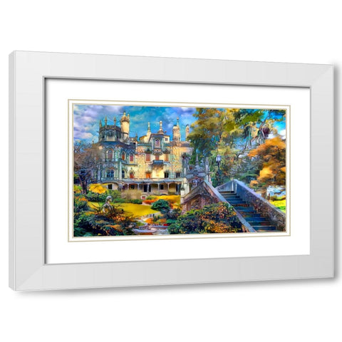 Sintra Portugal Quinta de Regaleira White Modern Wood Framed Art Print with Double Matting by Gavidia, Pedro