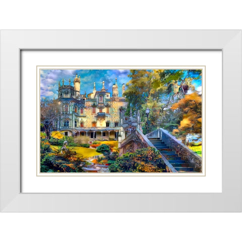 Sintra Portugal Quinta de Regaleira White Modern Wood Framed Art Print with Double Matting by Gavidia, Pedro