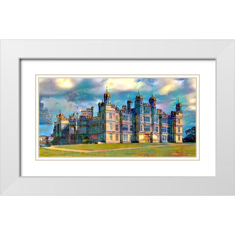 England Stamford Lincolnshire Burghley House White Modern Wood Framed Art Print with Double Matting by Gavidia, Pedro