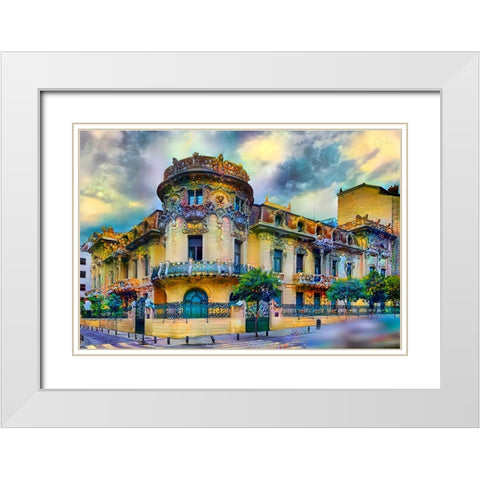 Madrid Spain Longoria Palace White Modern Wood Framed Art Print with Double Matting by Gavidia, Pedro