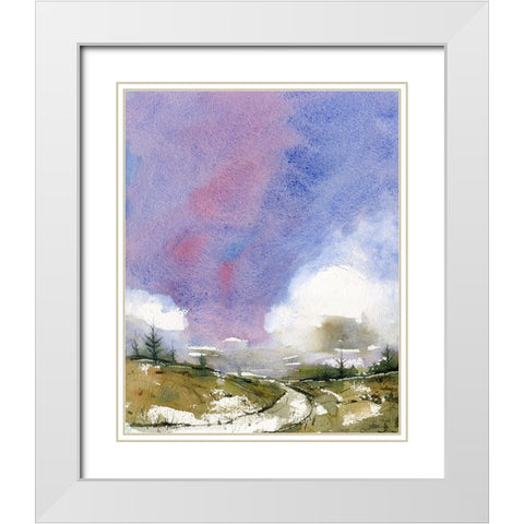 Red Sky White Modern Wood Framed Art Print with Double Matting by Randy Noble Fine Art