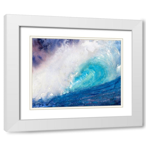 Surf Day White Modern Wood Framed Art Print with Double Matting by Randy Noble Fine Art