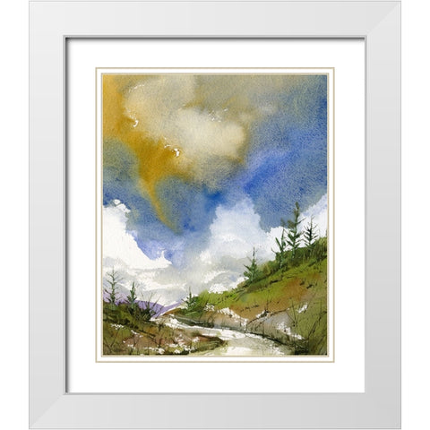 Yellow Sky White Modern Wood Framed Art Print with Double Matting by Randy Noble Fine Art