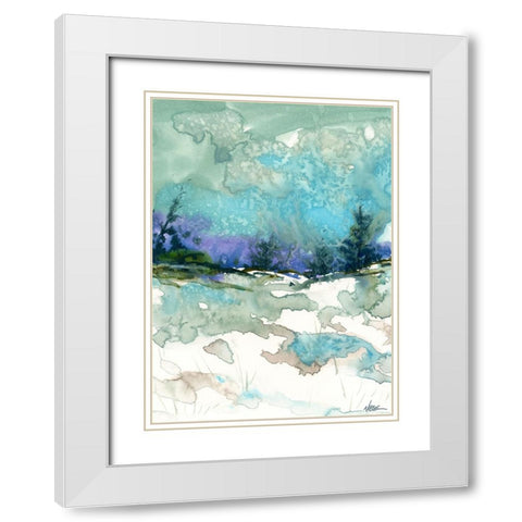 Snow Fields White Modern Wood Framed Art Print with Double Matting by Randy Noble Fine Art