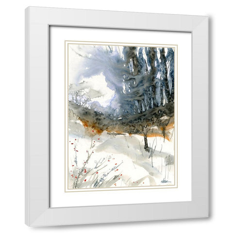 Taylor Ridge White Modern Wood Framed Art Print with Double Matting by Randy Noble Fine Art