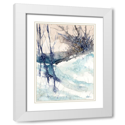 Winter Trail White Modern Wood Framed Art Print with Double Matting by Randy Noble Fine Art