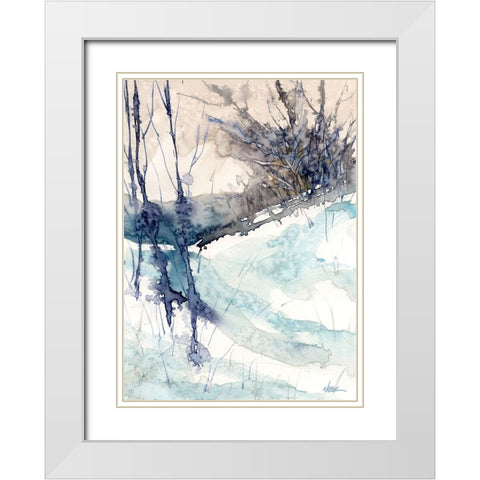 Winter Trail White Modern Wood Framed Art Print with Double Matting by Randy Noble Fine Art