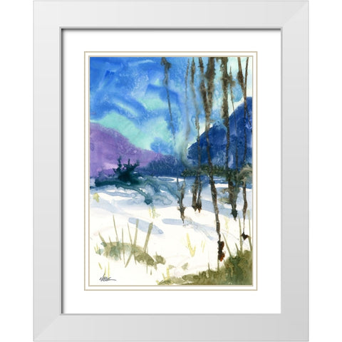 Winters Last Days White Modern Wood Framed Art Print with Double Matting by Randy Noble Fine Art