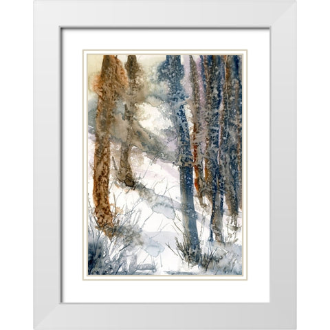 Forest Snow White Modern Wood Framed Art Print with Double Matting by Randy Noble Fine Art