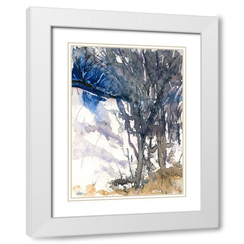 Snow Forest White Modern Wood Framed Art Print with Double Matting by Randy Noble Fine Art