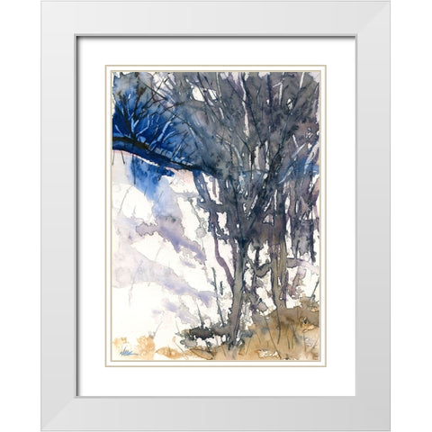 Snow Forest White Modern Wood Framed Art Print with Double Matting by Randy Noble Fine Art