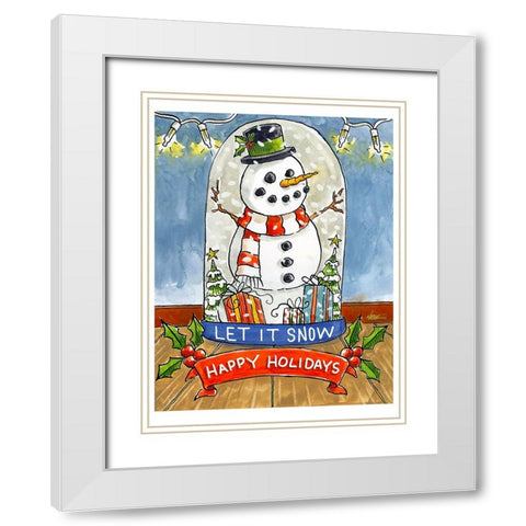 Let It Snow White Modern Wood Framed Art Print with Double Matting by Randy Noble Fine Art