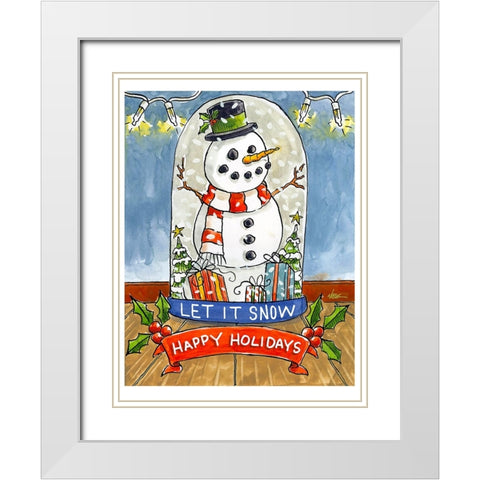 Let It Snow White Modern Wood Framed Art Print with Double Matting by Randy Noble Fine Art
