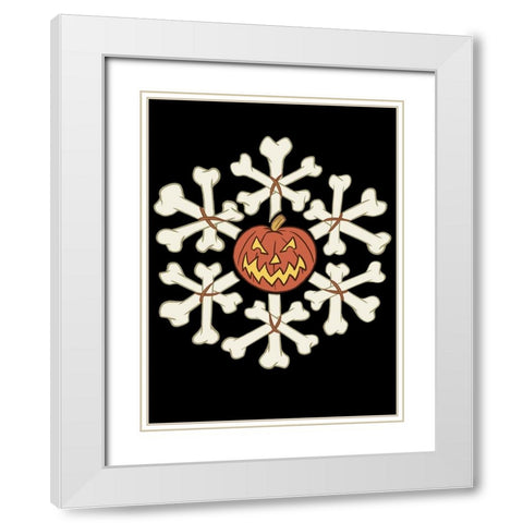 Pumpkin Bones White Modern Wood Framed Art Print with Double Matting by Randy Noble Fine Art