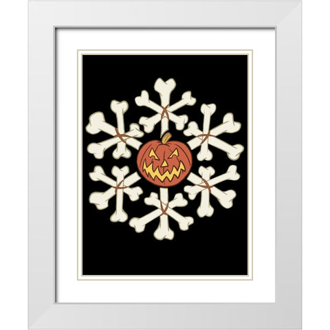 Pumpkin Bones White Modern Wood Framed Art Print with Double Matting by Randy Noble Fine Art