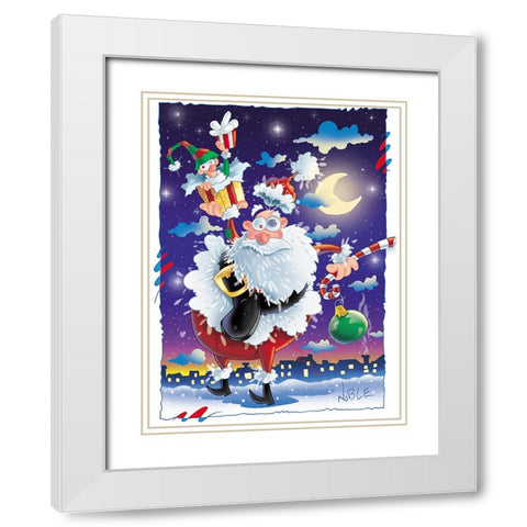 Santas Gift White Modern Wood Framed Art Print with Double Matting by Randy Noble Fine Art