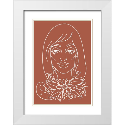 Outline 4 White Modern Wood Framed Art Print with Double Matting by Randy Noble Fine Art