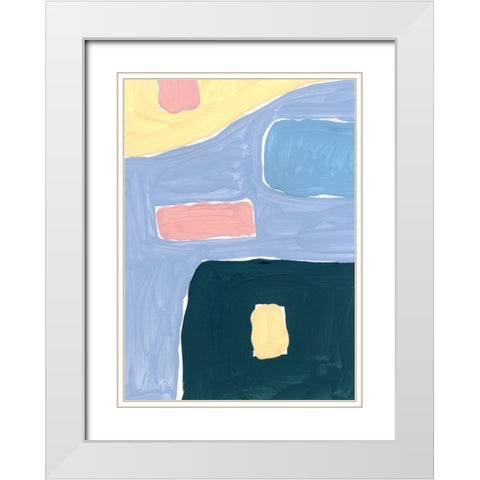Pastel Palette 1 White Modern Wood Framed Art Print with Double Matting by Randy Noble Fine Art