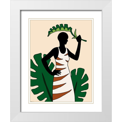 Tropical Beauties 1 White Modern Wood Framed Art Print with Double Matting by Randy Noble Fine Art