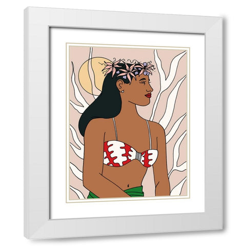 Tropical Beauties 2 White Modern Wood Framed Art Print with Double Matting by Randy Noble Fine Art