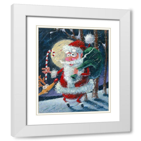 Night Delivery White Modern Wood Framed Art Print with Double Matting by Randy Noble Fine Art