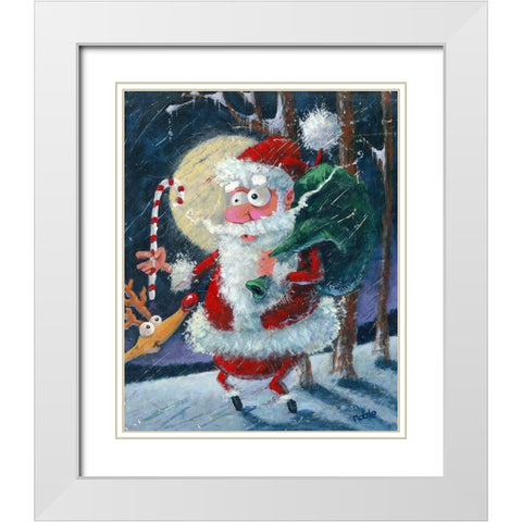 Night Delivery White Modern Wood Framed Art Print with Double Matting by Randy Noble Fine Art