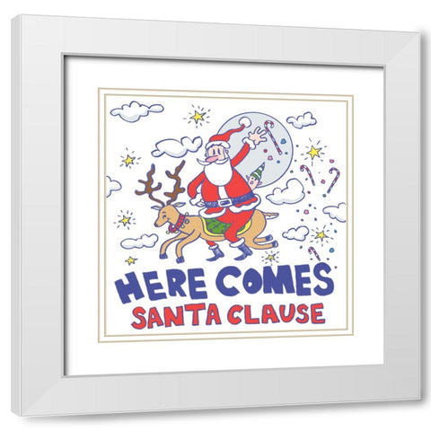 Santas Treats Final White Modern Wood Framed Art Print with Double Matting by Randy Noble Fine Art