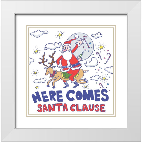 Santas Treats Final White Modern Wood Framed Art Print with Double Matting by Randy Noble Fine Art