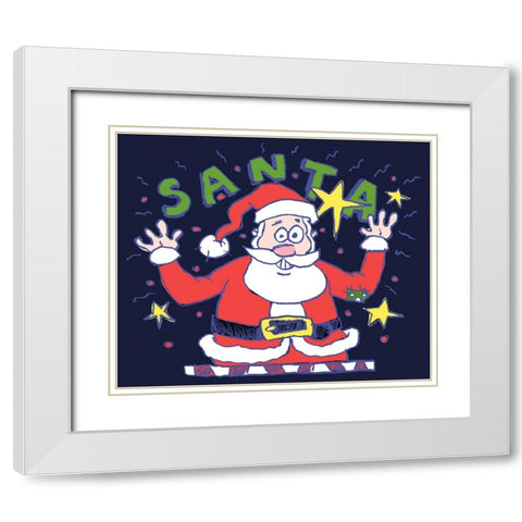 Santas Big Day White Modern Wood Framed Art Print with Double Matting by Randy Noble Fine Art