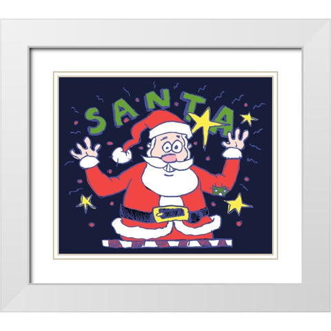 Santas Big Day White Modern Wood Framed Art Print with Double Matting by Randy Noble Fine Art