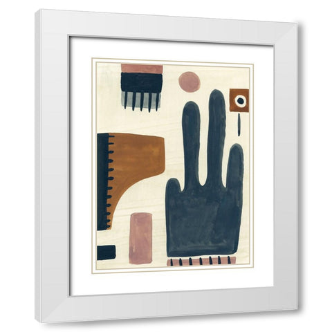 Bohemian Abstract White Modern Wood Framed Art Print with Double Matting by Randy Noble Fine Art