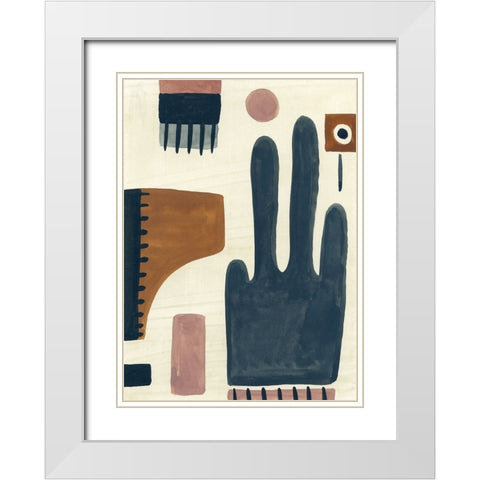 Bohemian Abstract White Modern Wood Framed Art Print with Double Matting by Randy Noble Fine Art