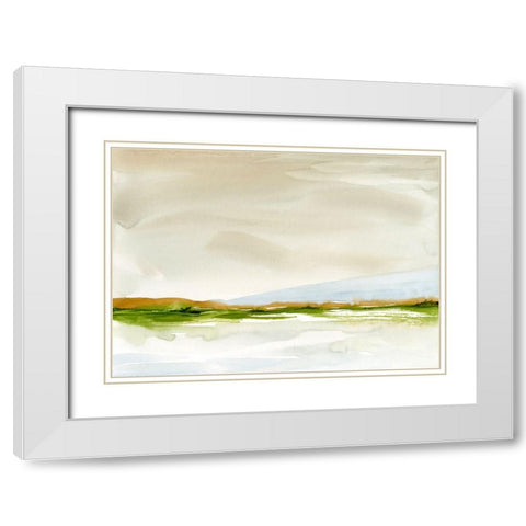 Snowy Walk White Modern Wood Framed Art Print with Double Matting by Randy Noble Fine Art