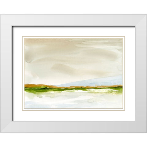 Snowy Walk White Modern Wood Framed Art Print with Double Matting by Randy Noble Fine Art