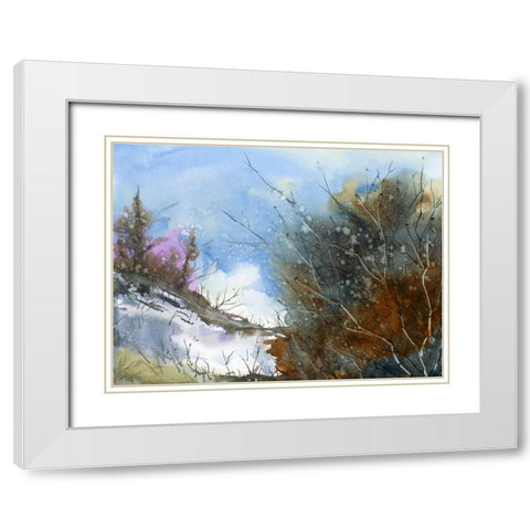 Bend Brush White Modern Wood Framed Art Print with Double Matting by Randy Noble Fine Art