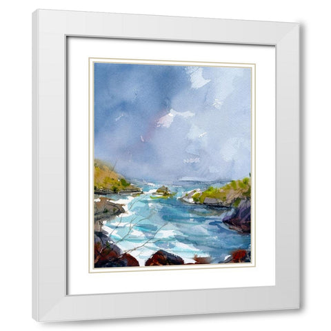 Secret Cove White Modern Wood Framed Art Print with Double Matting by Randy Noble Fine Art