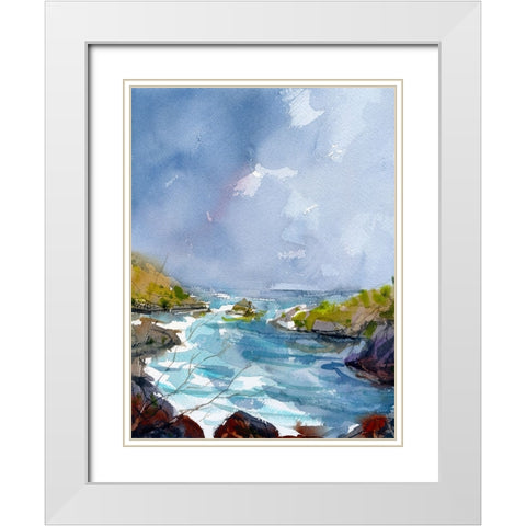 Secret Cove White Modern Wood Framed Art Print with Double Matting by Randy Noble Fine Art