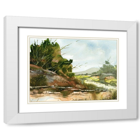 Valley Of Rivers White Modern Wood Framed Art Print with Double Matting by Randy Noble Fine Art