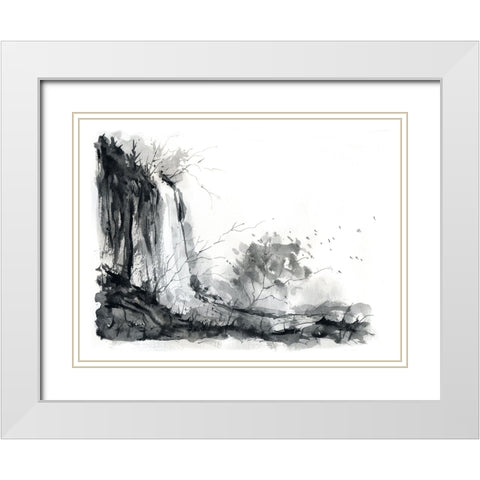 Waterfall White Modern Wood Framed Art Print with Double Matting by Randy Noble Fine Art