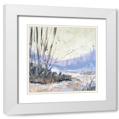 Snow Bliss White Modern Wood Framed Art Print with Double Matting by Randy Noble Fine Art