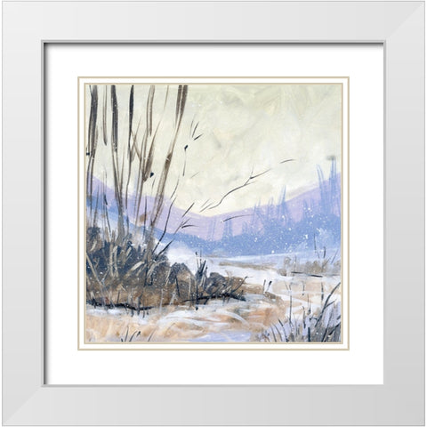 Snow Bliss White Modern Wood Framed Art Print with Double Matting by Randy Noble Fine Art