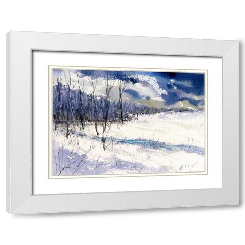 Back Trail White Modern Wood Framed Art Print with Double Matting by Randy Noble Fine Art